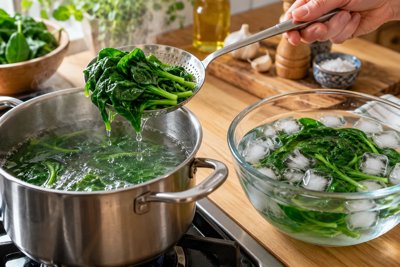 Cuire des épinards frais à l’eau : le bon temps de cuisson